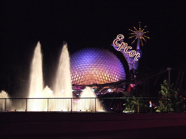 Spaceship Earth at night