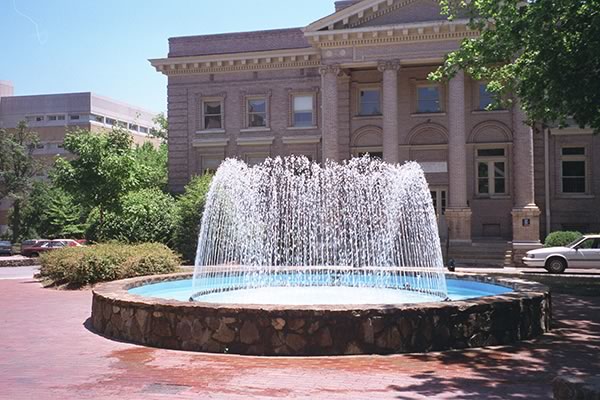 fountain in front of Bynum Hall